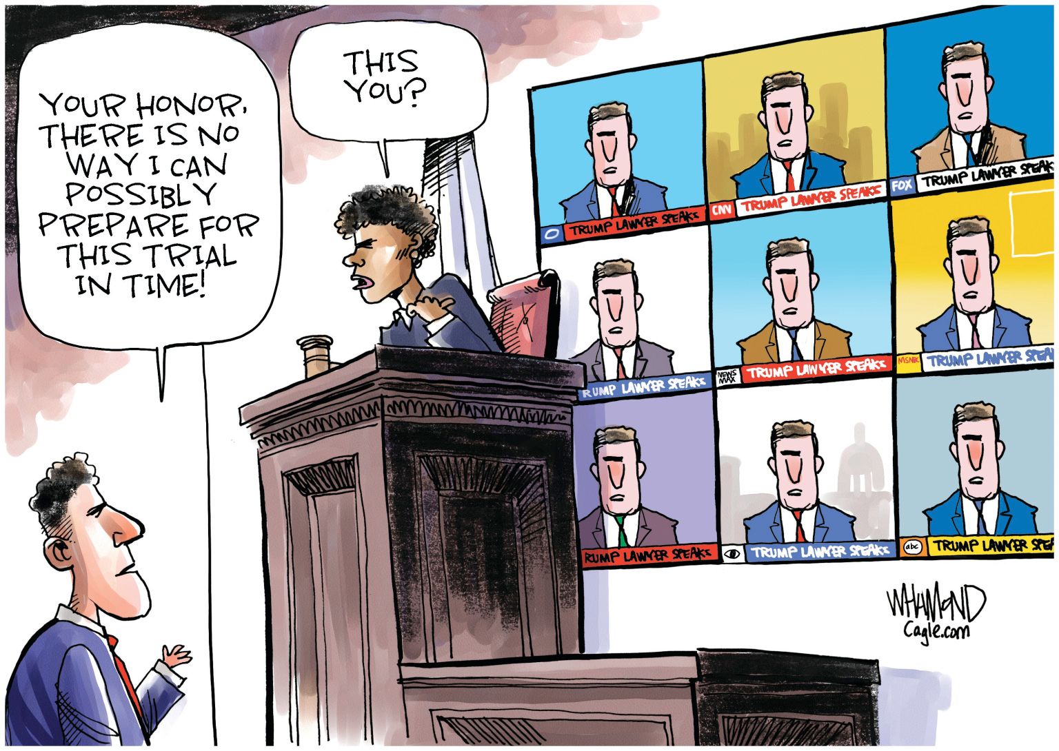 Trump's Speedy Trial - newsjustin.press - political cartoon
